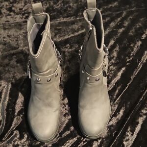 Nine West Gray Combat Boots